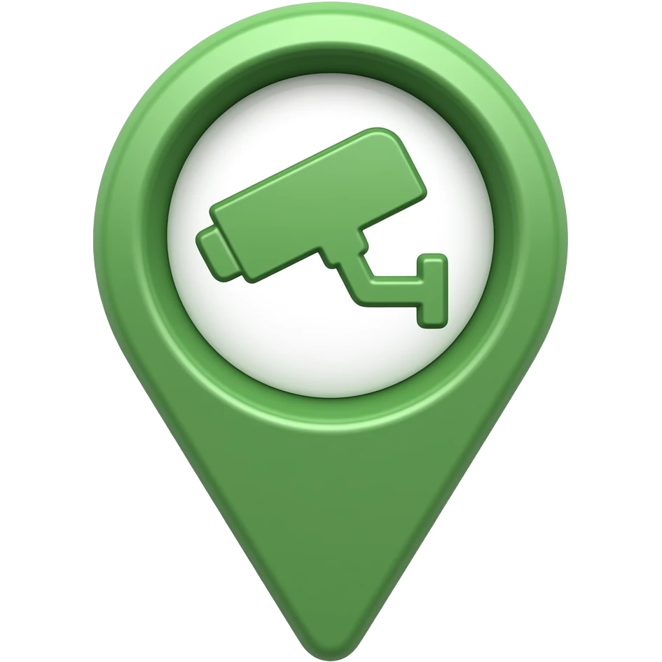 CCTV in map marker green emoji