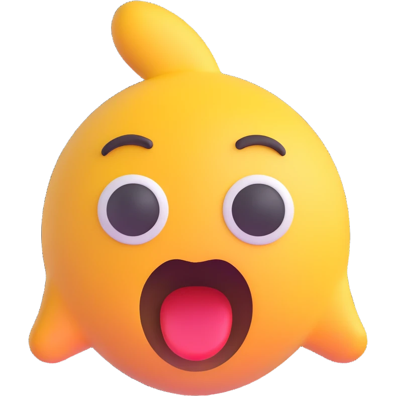 surprised face 3D emoji emoji