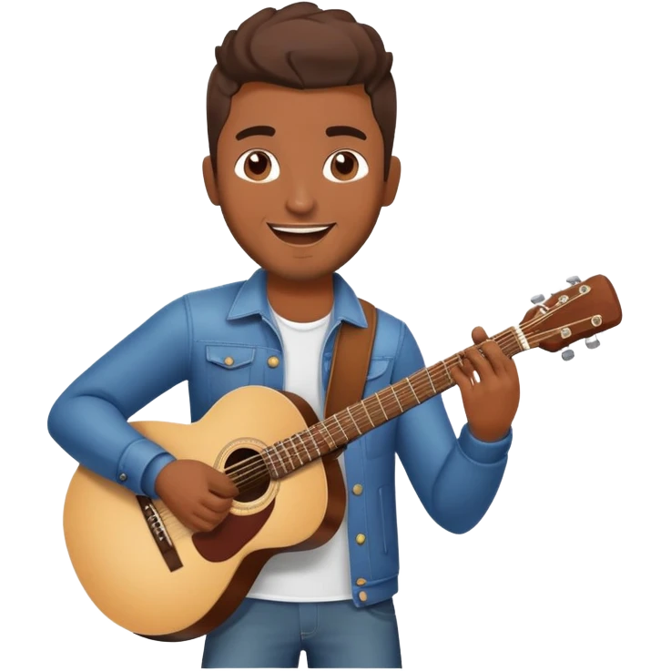 Happy Rock Pop Music Male Musician in his 30s dressed with trendy style emoji