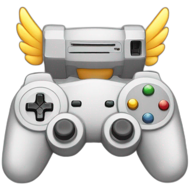 Design an emoji of a gaming console with wings to symbolize exploration and adventure! emoji