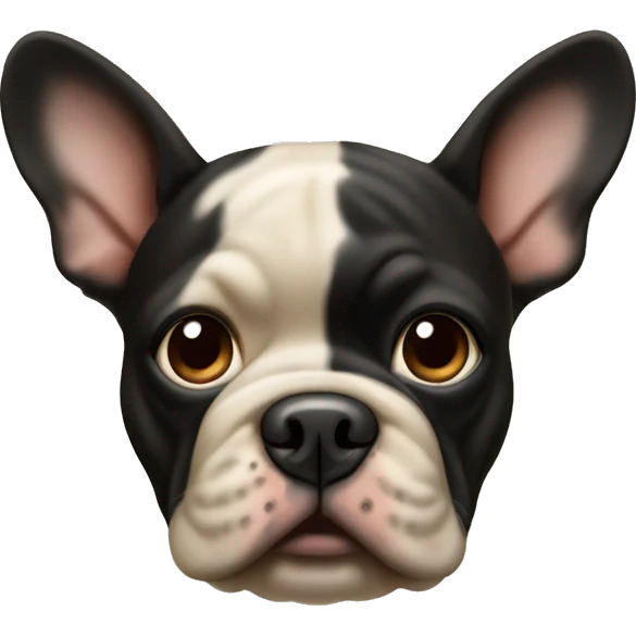 beige and black french bull dog emoji