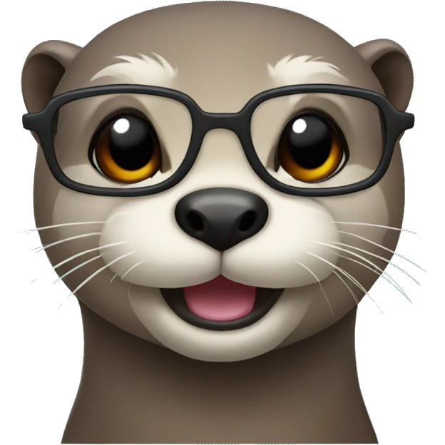 Otter with cute glasses  emoji