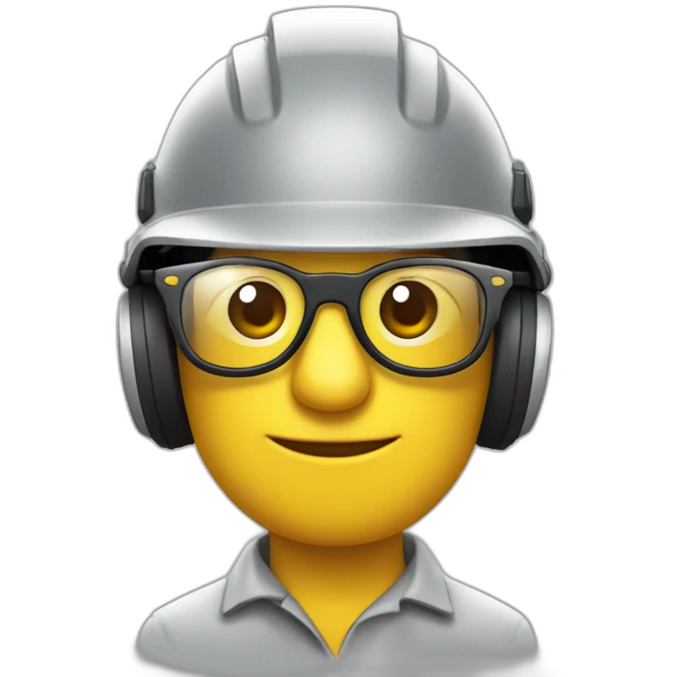Ardilla con gafas y casco de ingeniero emoji