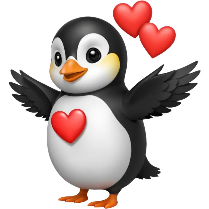 Pingüino enamorado  emoji