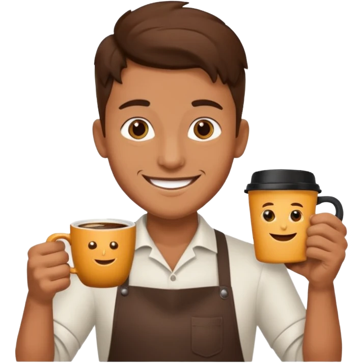 barista with one big cup of coffee emoji