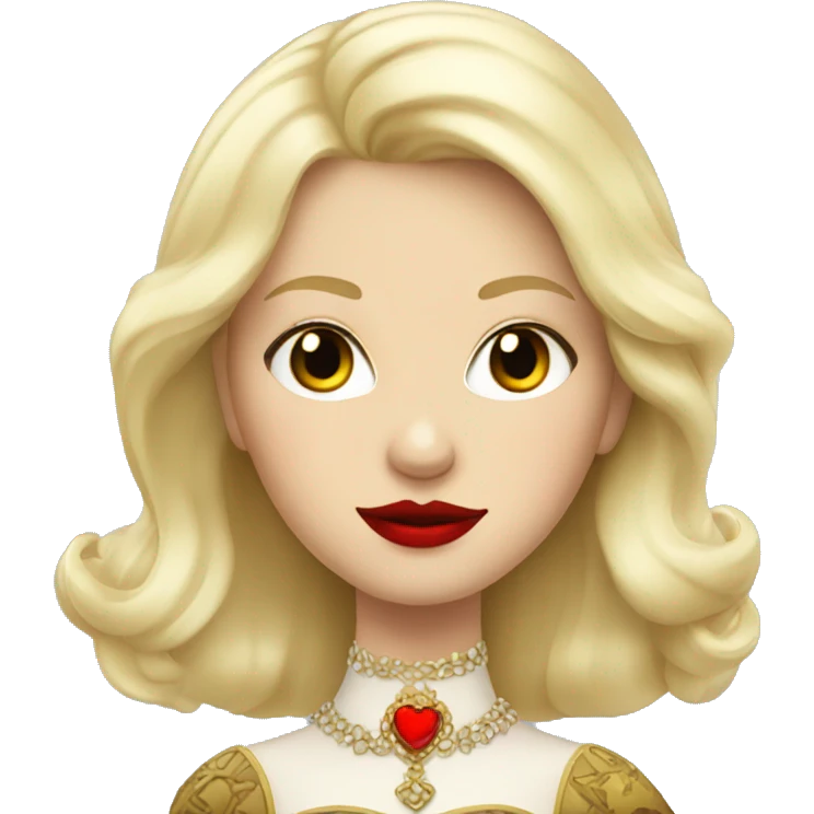 Blonde russian princess with red lips  emoji