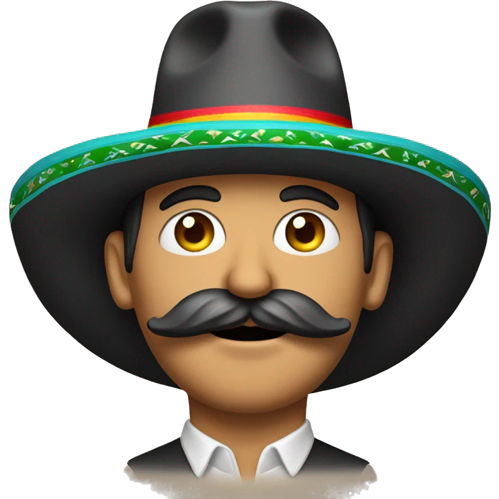 Un homme mexicain avec une moustache, un sombrero et des maracas emoji