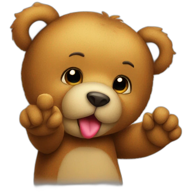 Teddy bear blowing kiss  emoji