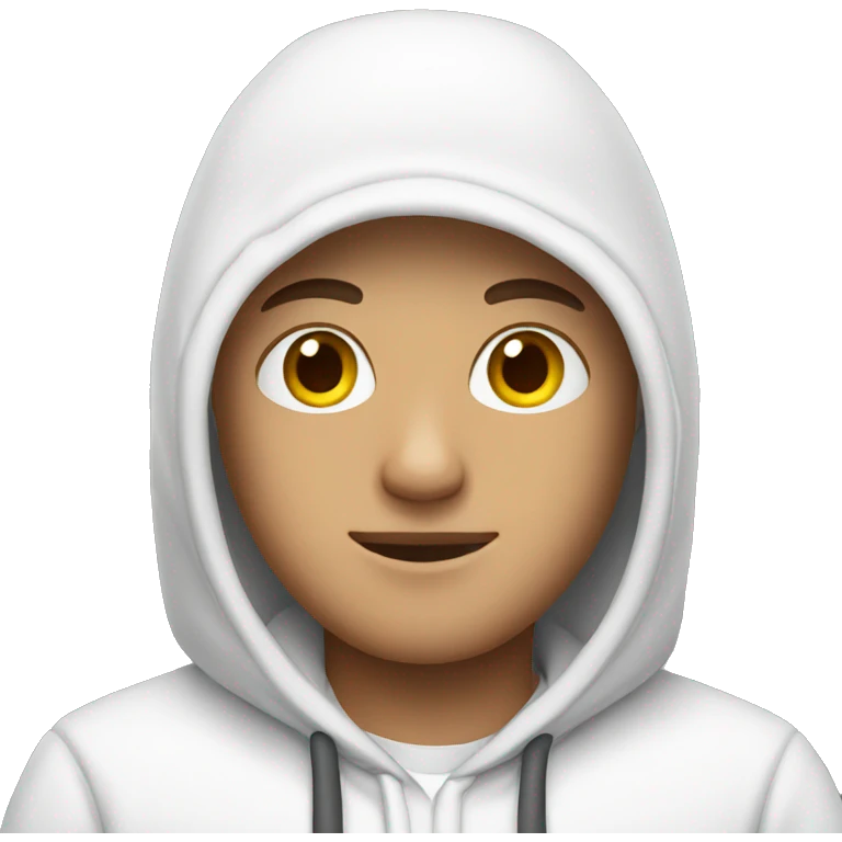 A dude wearing white hoodie  emoji