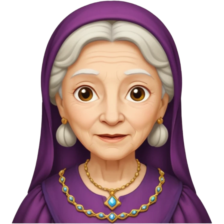 In medieval fairy tales, a kind and amiable grandmother who did not wear jewelry emoji