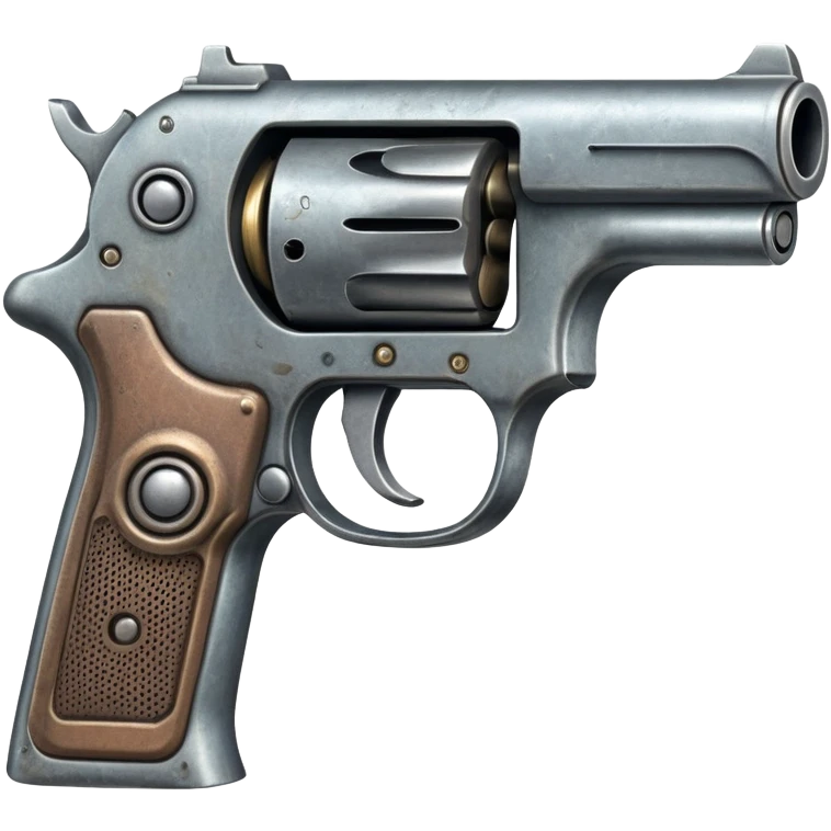 Gun with a face coming out emoji