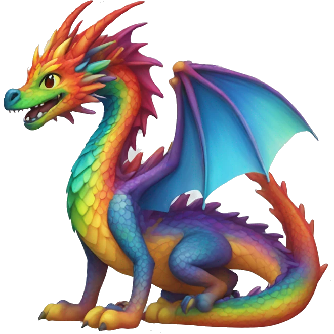 Rainbow dragon emoji