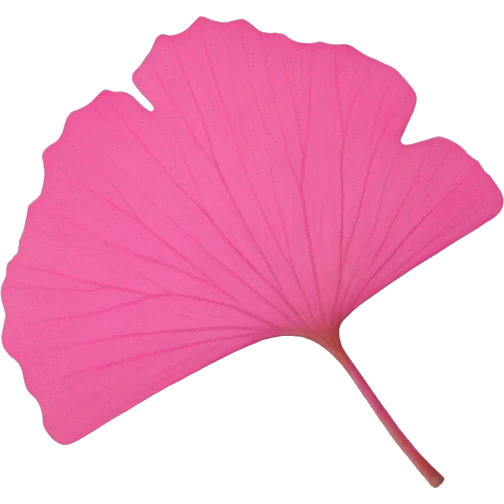 single leaf minimal Pink ginkgo emoji