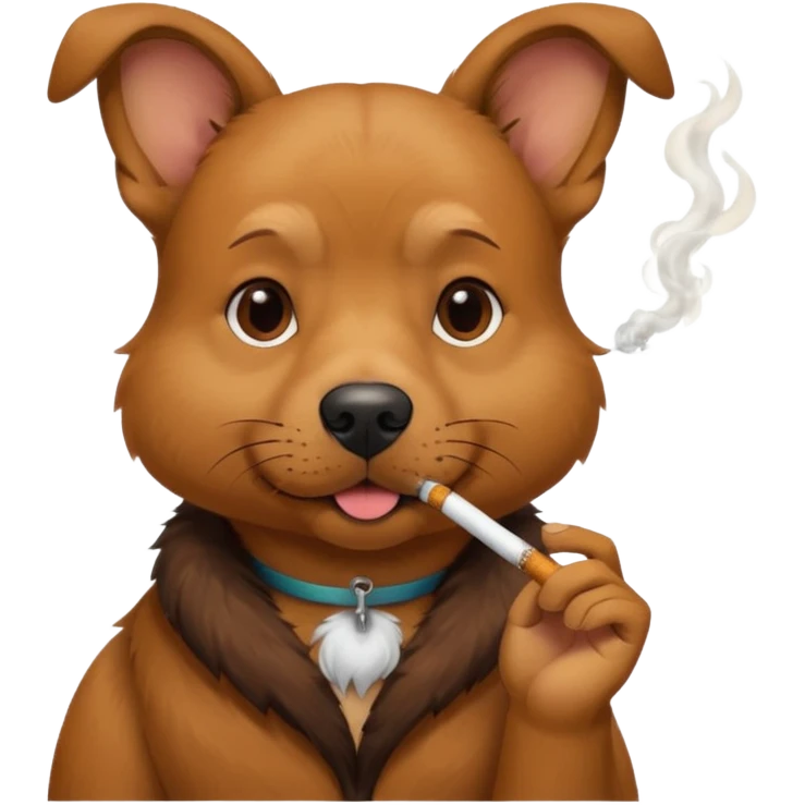 um cachorro fumando emoji