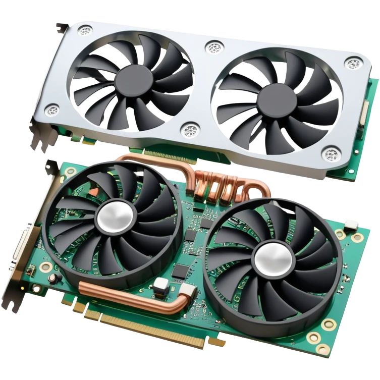 computer graphics card, GPU with fans and circuit board emoji