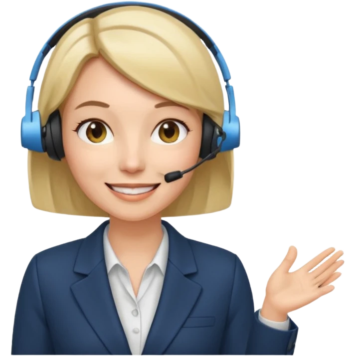 40 year old female with a bob, work as a facilitator, in the middle of a workshop emoji