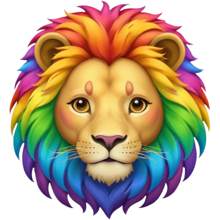 Rainbow gay lion emoji