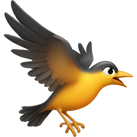 early bird (bird flying with sun) emoji