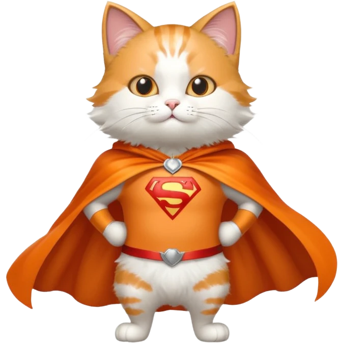 cat character with a superhero cape emoji