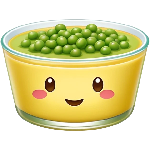 Beijing Wandou Huang pea pudding with yellow color, simplified emoji style with bold outlines and bright colors, cartoon style traditional sweet bean dessert emoji