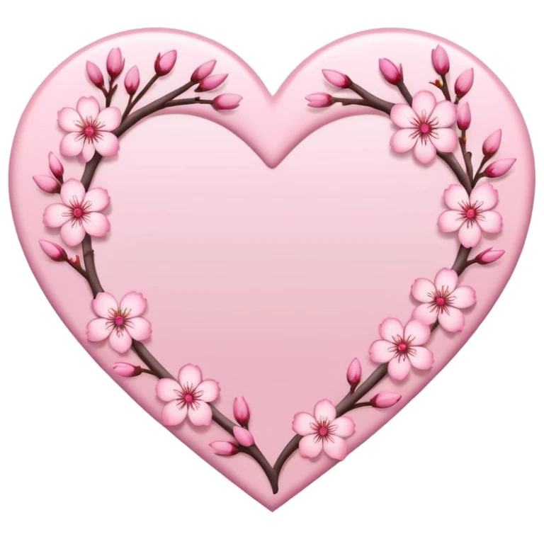 heart with sakura blossom border emoji