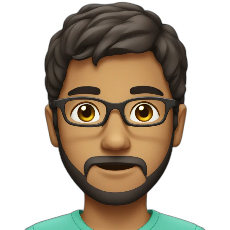 Pakistani boy  has a beard and wears glasses   emoji