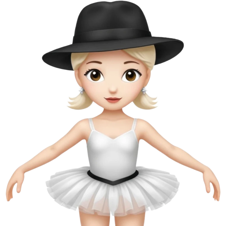 A balerina in with a gangster style emoji