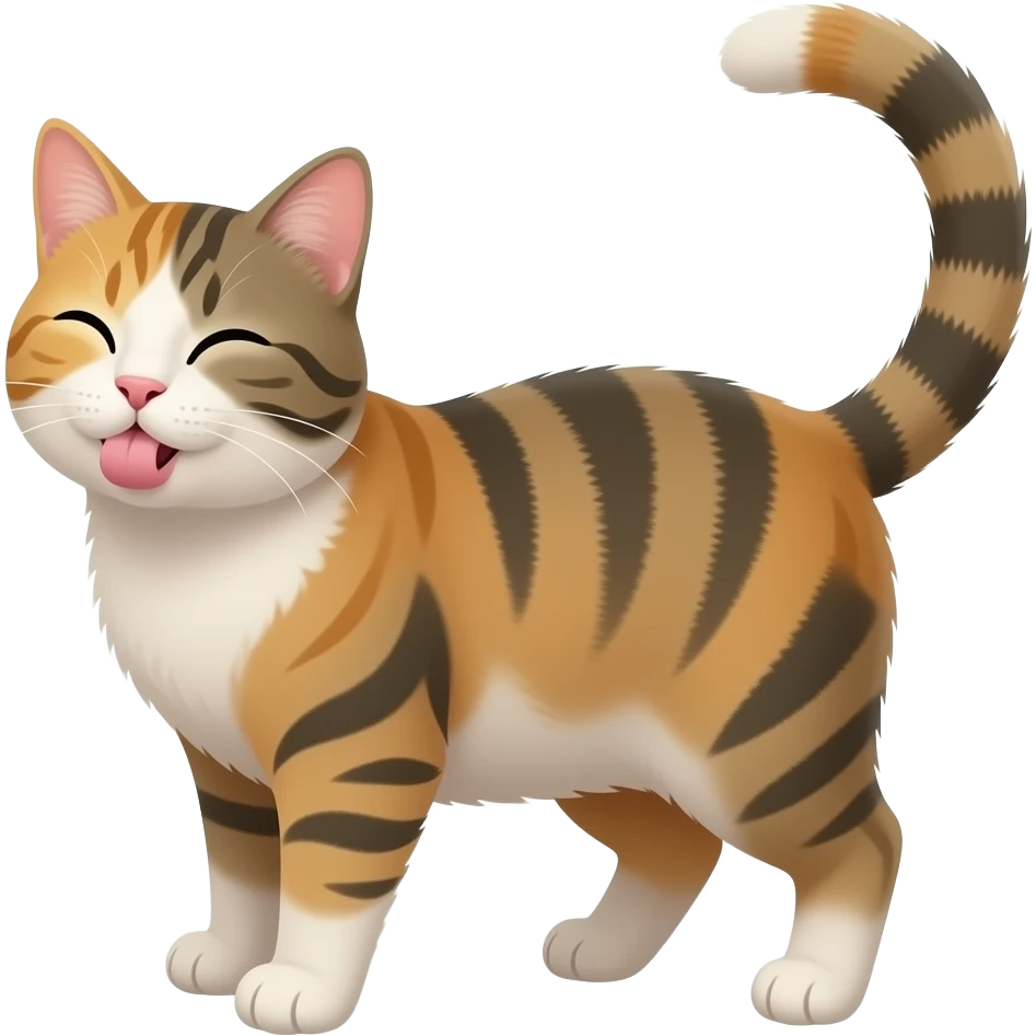 Cat licking its own rear emoji