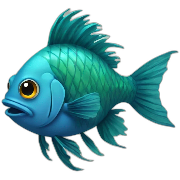 Fish with dreadlocks  emoji