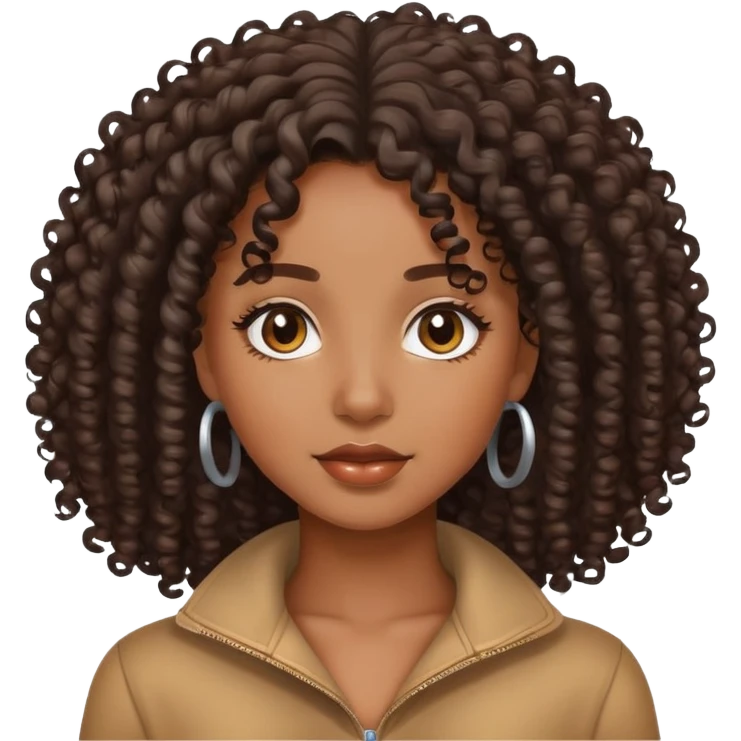 pretty black girl with curly hair emoji