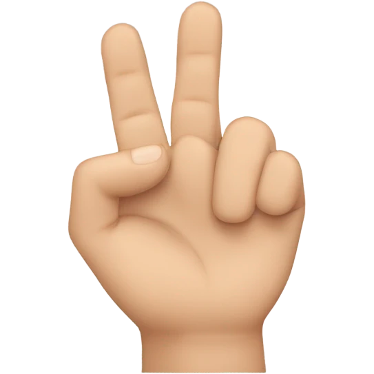 hand emoji but the thumb, index and middle finger are extended while the others are retracted emoji