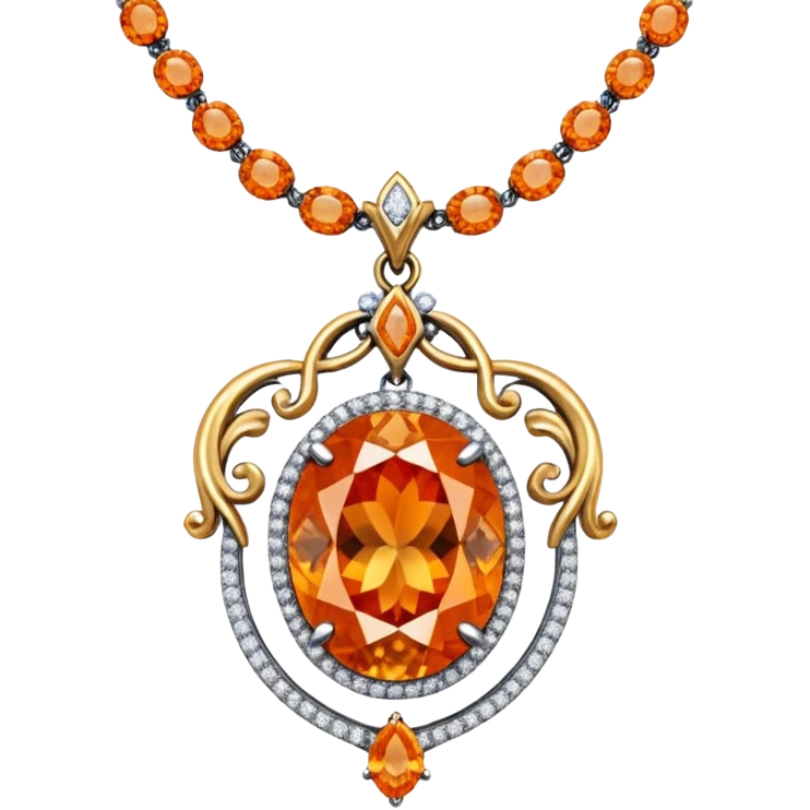 fantasy-magic-orange-necklace-diamonds emoji