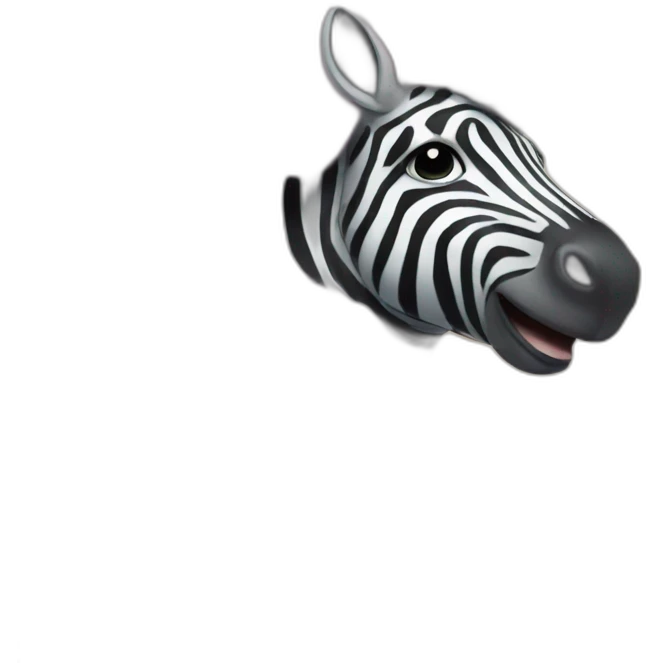 Zebra in the jungle eats cotton candy emoji