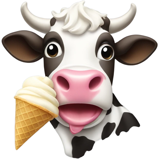 Cow eating ice cream emoji