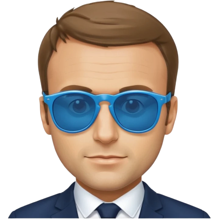 Emmanuel macron with blue sunglassesEmmanuel macron with blue sunglasses emoji
