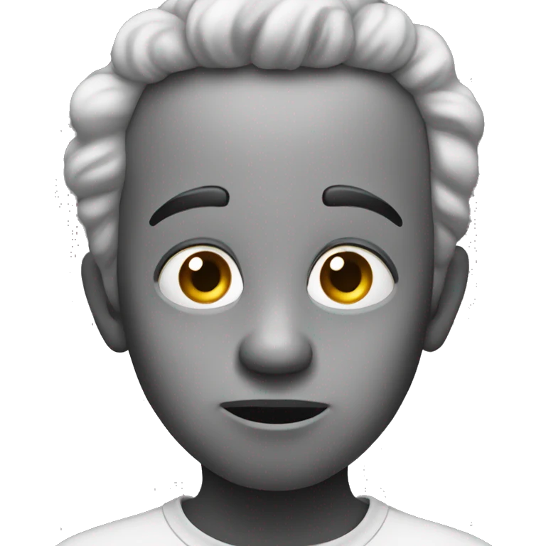 confused black and white emoji