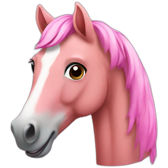 happy pink horse emoji