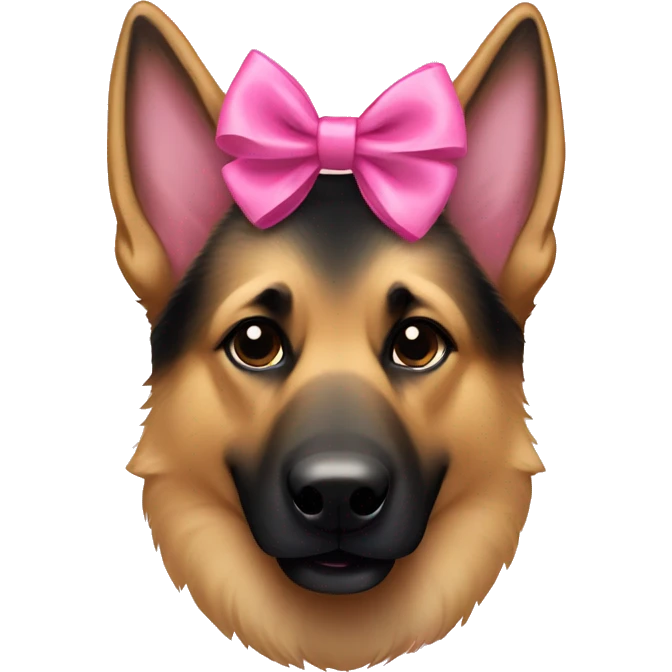 German shepherd with pink bow emoji