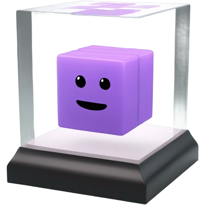abs cubes inside a glass cube on a stand emoji