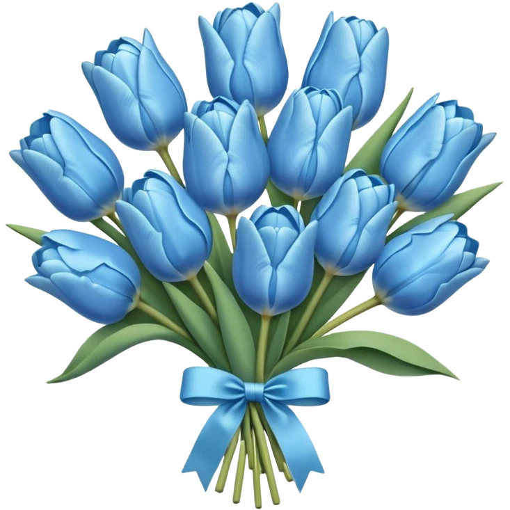 pastel blue tulip bouquet emoji