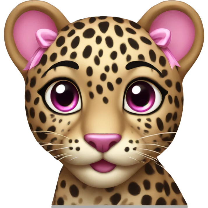 Leopard with pink bow emoji