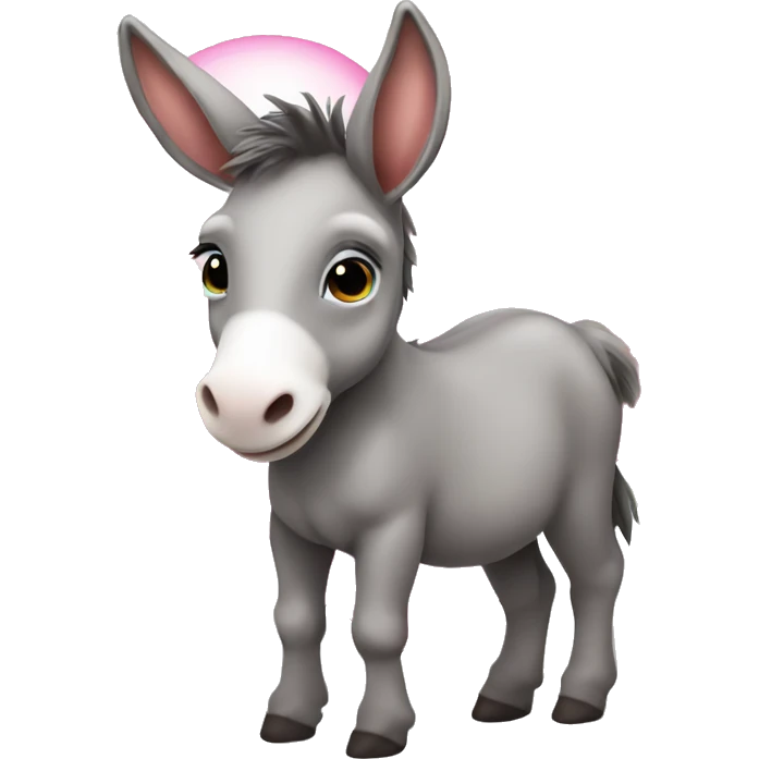 Baby donkey with pink heart emoji