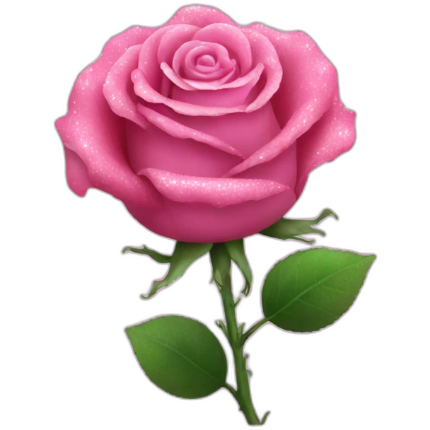 Pink rose with glitter emoji