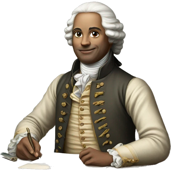 white writer on table 18 century emoji