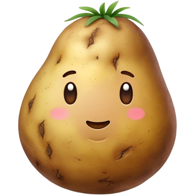 detailed realistic potato tuber with natural brown skin emoji