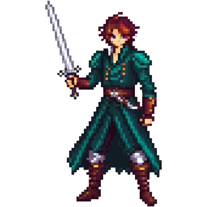 duelist character in formal dueling attire with sword emoji