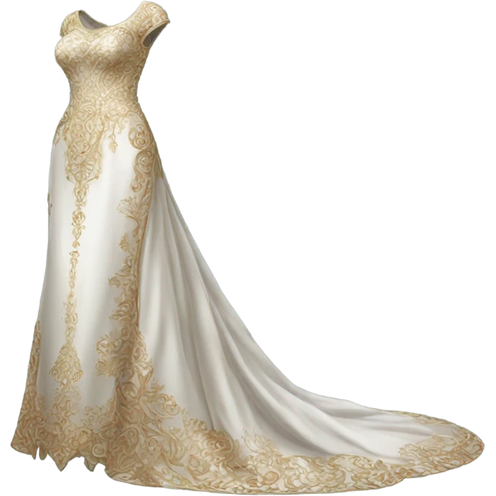 Hyper Realistic ornate 
Persian inspired Wedding dress displays emoji