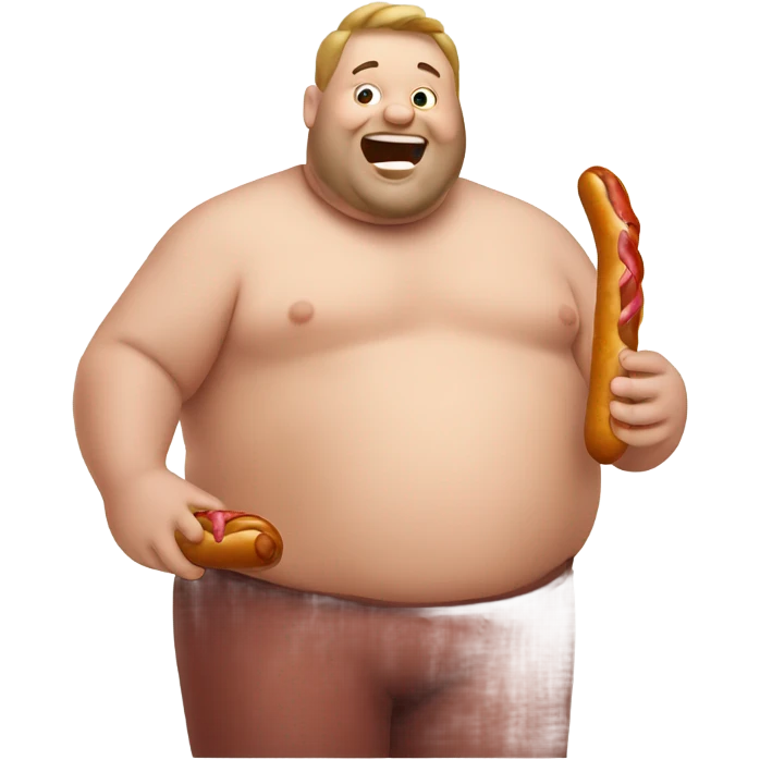 Fat guy eating a sausage emoji