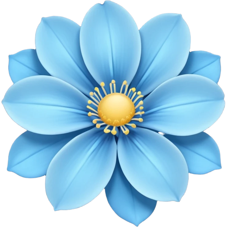 mitnight-colored New Moon with light blue blossom emoji