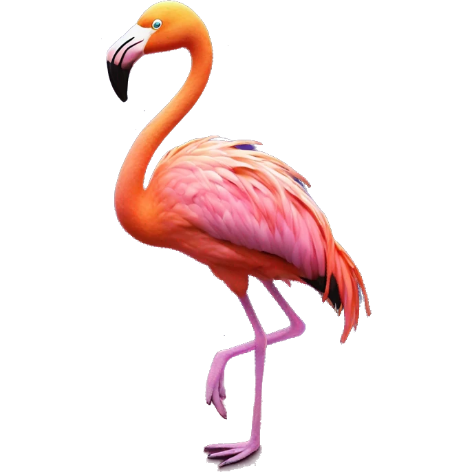 Psychedelic flamingo in outer space emoji